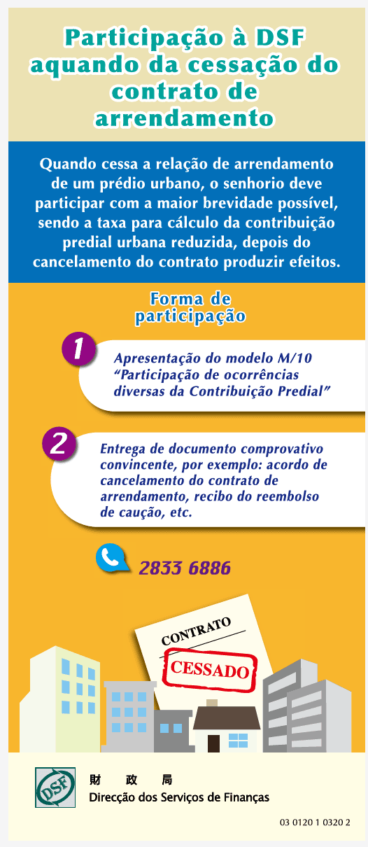 Participação à DSF aquando da cessação do contrato de arrendamento